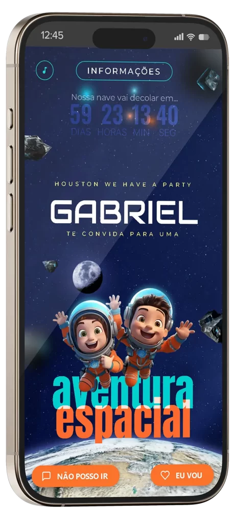 convite interativo astronauta