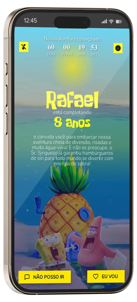 convite interativo bob esponja
