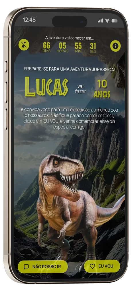 convite interativo jurassic park