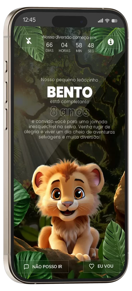 convite interativo leãozinho na selva
