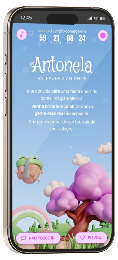 convite interativo rainbow