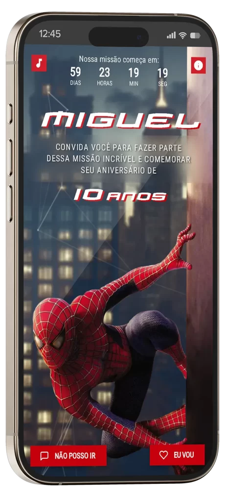convite interativo spider man