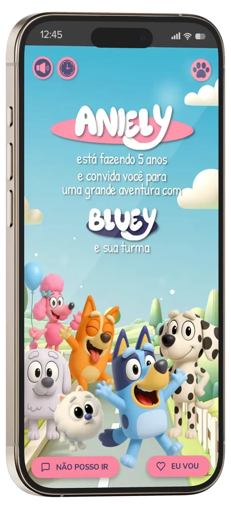 convite interativo bluey